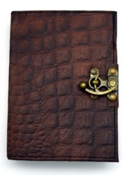5 x 7 inch Brown Python Leather Embossed Journal